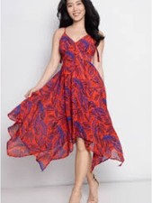 Alexis for target tropical leaf print tie strap dress