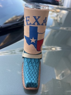 Cowboy Boot Mexico Shot Glass Texas the Lone Star State Snake Skin Look 5.25