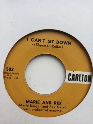 MARIE AND REX 45 'I CAN'T SIT DOWN' USA CARLTON WILD 1959 R&B ROCK'N'ROLL
