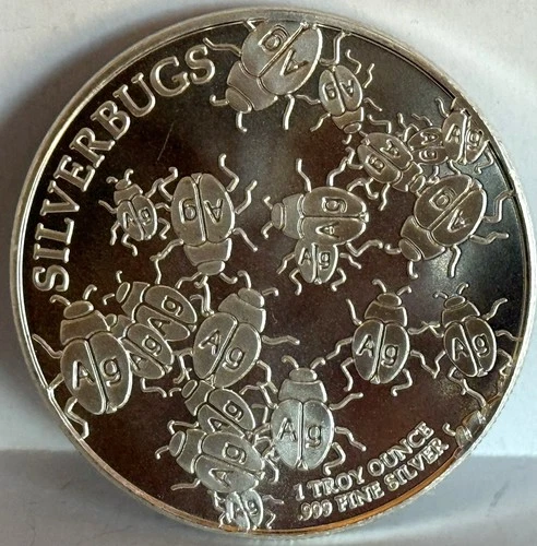 Rare Silverbug LoveBugs - Proof-like  1 oz .999 Silver Round in Capsule