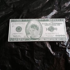 DEF LEPPARD Joe Elliot RaRe Promo $2000 Dollar Bill Bank Note 1999 NYE Concert