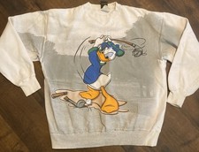 90s VINTAGE DONALD DUCK GRAY GOLF SWEATSHIRT DISNEY SWEATSHIRT