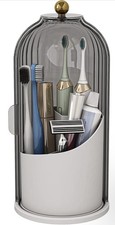 Dustproof Electric Toothbrush Holder with Cover, Rotating Bathroom Organizer