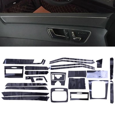 Carbon Fiber Style Full Interior Kit Set Cover Trim Fit For Mercedes Benz W212