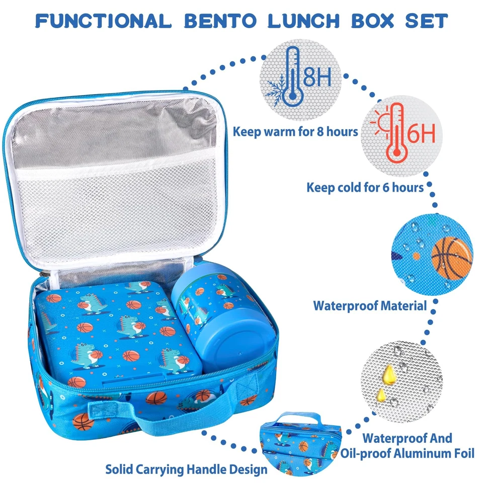 Bento Lunch Box Set for Kids with 10oz Soup Thermo, Leak-Proof Lunch Containe... - Image 2 of 4