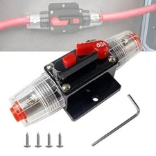60 amp Circuit Breaker Switch Resettable Fuse Manual Reset for Car Audio Sound A