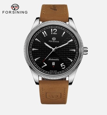 Forsining Automatic Men's Black and Brown leather band Watch