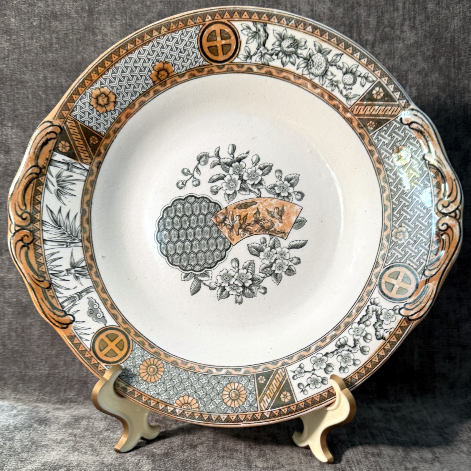 Bates, Gildea, & Watson Satsuma Japanese Aesthetic Cake Plate August 21 1879