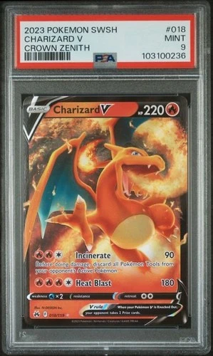 Charizard V 2023 Pokemon Sword & Shield Crown Zenith #018 PSA 9