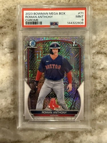ROMAN ANTHONY 1st 2023 Bowman Chrome Mega Box Mojo Refractor PSA 9 MINT Red Sox