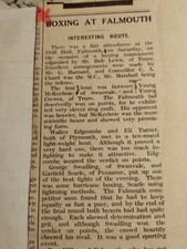 Sk175 Ephemera 1930 Article Falmouth Boxing Mckechnie Swanvale Crewes Truro