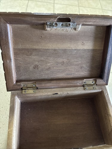 Asian Carved Wooden Jewelry Box 10.5” X 4.25” X 7” Free Shipping - Picture 8 of 11