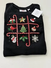 Quacker Factory Womens Large Black  Christmas Sweater Embellished New With Tag