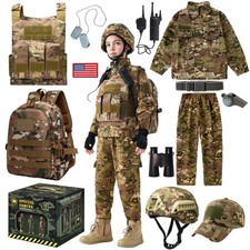 Klocerg 13Pcs Kids Military Uniform  Tactical Gear Set, Army Suit Camouflage...