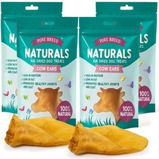 10-100 Cow Ears for Dogs 100% Natural Treats Air Dried Chew High Protein Low Fat