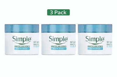 3 PK  Simple Water Boost Skin Quench Sleeping Cream, 1.7 oz