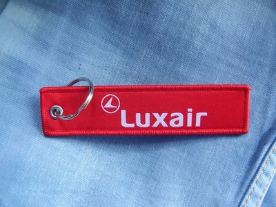 Schlüsselanhänger Luxair Airline Luxemburg in rot Remove before Flight