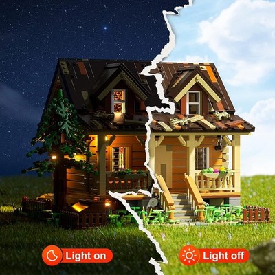 Forest cabin with LED lights Lumibrick Funwhole perfect conditio Lego compatible