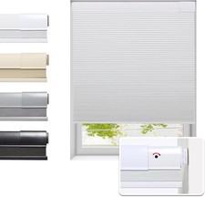 No Drill DIY Easy Installation Blackout White 1" Honeycomb Cellular Shade