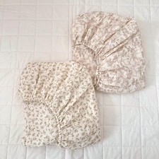 2 Pack Floral Print Crib Sheets 52"x28" for Boys Girls, Muslin Cotton Fitted ...