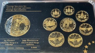 Prestige Specimensatz Vatikan Sixtinische Kapelle 24. Karat Goldauflage