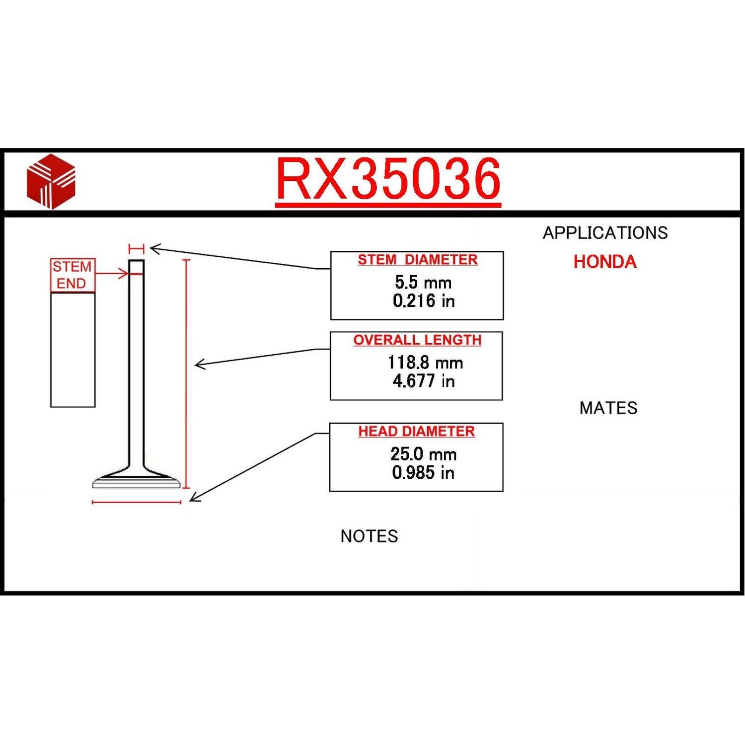 ITM Engine Components RX9637 Engine Exhaust Valve For 02-09 Civic RDX RSX TSX