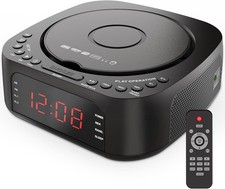CD Player Alarm Clock W/ Remote CD/MP3 Bluetooth FM Radio W/ Speakers USB
