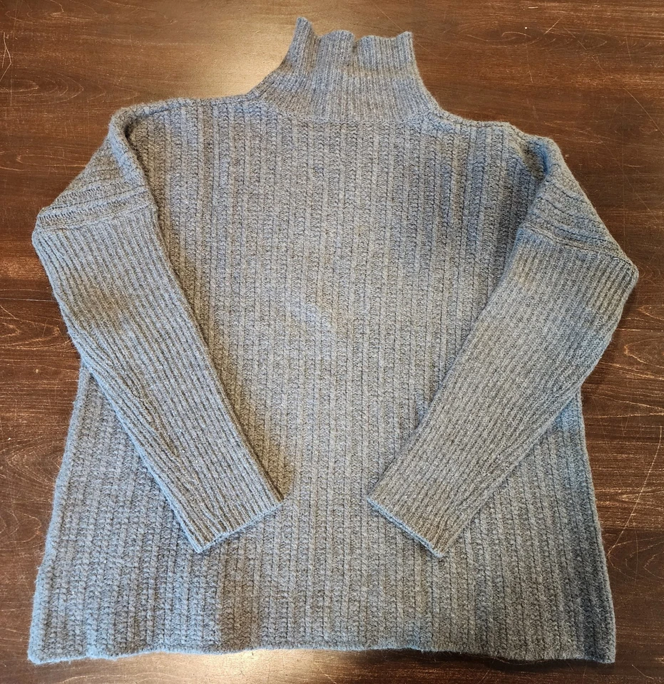 Suéter Gris Cuello Alto Granate Hill Talla L Lana de Cordero Angora Mezcla de Conejo Foto 2 de 4