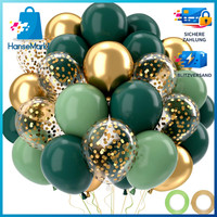 Luftballons 52 StüCk SalbeigrüN Gold Retro 12 Zoll FüR Hochzeit Geburtstag Deko
