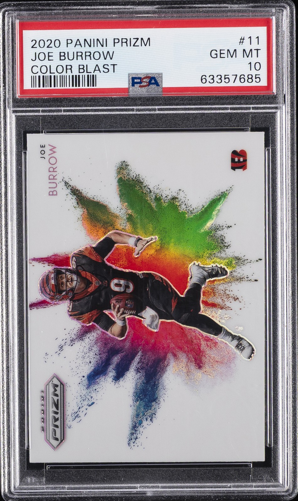 Joe Burrow Panini Prizm Color Blast #11 Base