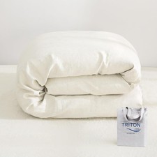 Triton French Linen Duvet Cover 1PC Only 92x108Inch,100 Natural Linen Duvet