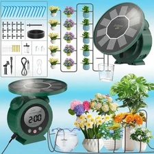 Solar Drip Irrigation System for Outdoor/Indoor,Alarm-Clock Shaped with 2200 mAh