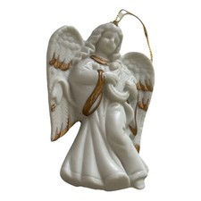 Vintage Christmas ornament white bisque angel Homco 5630 Holiday Collectible