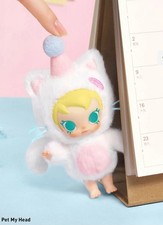 Popmart Baby Molly Pocket Friends Plush Series- PET MY HEAD White