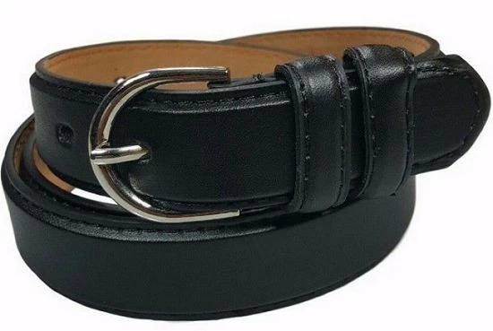 Women's Leather Casual Dress Plain Solid Colors Belt Silver Buckle Ladies New