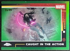 2025 Topps Chrome Deadpool Caught In the Action #84 Green Refractor 55/99
