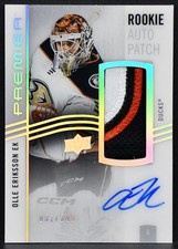2023-24 UD Premier Collection Rookie Auto Patch Olle Eriksson Ek AR-OE RC /249