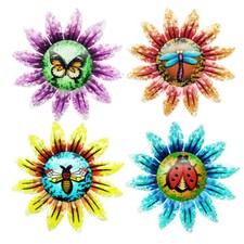 Metal Flower Wall Art Outdoor Fence Hanging Ornament for Garden Home Decoration