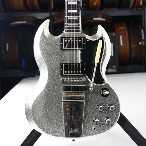 2007 Gibson Custom Shop SPARKLE Silver SG Les Paul Custom w Maestro