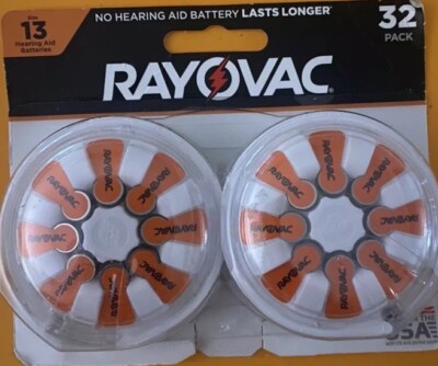 Rayovac Hearing Aid Batteries Size 13 Hearing Aid Batteries, 32-Pack Exp 11/26
