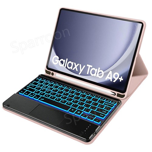 For Samsung Galaxy Tab A9+ A8 S9 FE S8 S7 Backlit w/Touchpad Keyboard Case Mouse - Picture 34 of 59