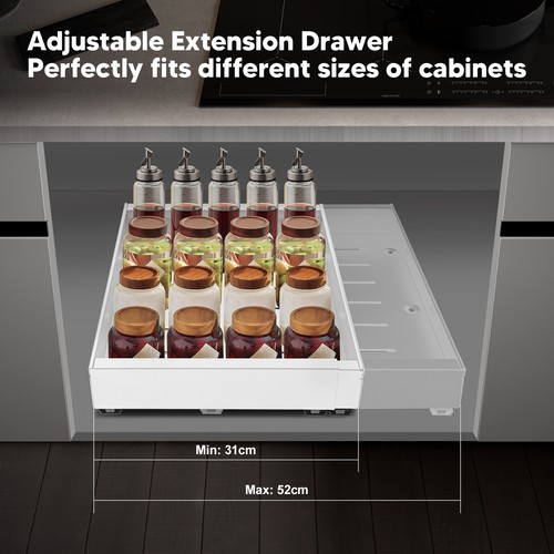 ACA Kitchen Cabinet Expandable Width Pull Out Slide Drawer Organiser Rack Holder - Picture 2 of 10