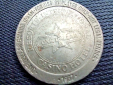 VINTAGE OBSOLETE 1987 RESORTS INTERNATIONAL ATLANTIC CITY $1 COIN TOKEN 