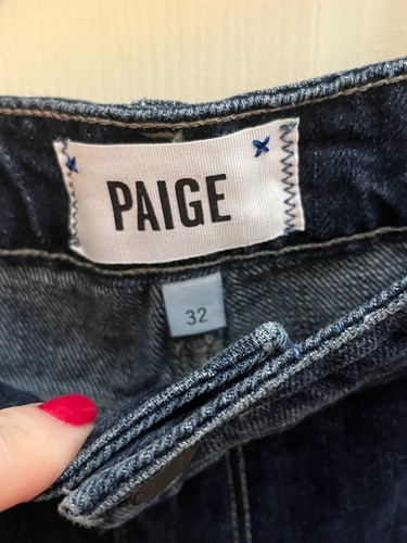 Paige Cuffed Shorts Blue Denim Jean Stretch Women's 32 - Picture 2 of 3