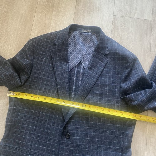 Zanetti Lavorazione Sartoriale Blue Check Plaid Blazer Sports Coat Wool Mens 40L - Picture 6 of 14
