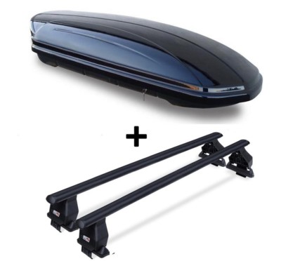 Dachbox VDPMAA460 460L + Stahl Dachträger Menabo Tema für Dodge Journey SW 08-11