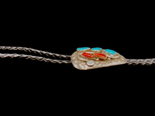 Effie C. Turquoise And Coral Bolo Tie - Picture 7 of 12