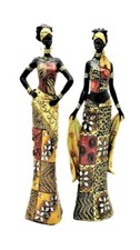 2 Stück Dekofiguren afrikanische Frau je 35 cm Skulptur Afrikanerin Afrika
