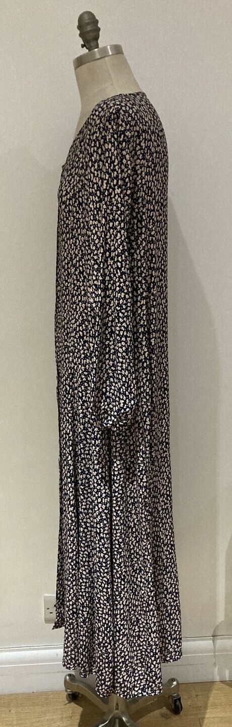 1980s Long Ditsy Print Dress by Lipsticik, Size 22" Pit to Pit, New but no tags 7