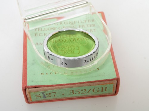 Zeiss Ikon S27 352 / GR 2x gelbgrün Filter S27mm yellow green + Plexi case + box - Picture 3 of 4